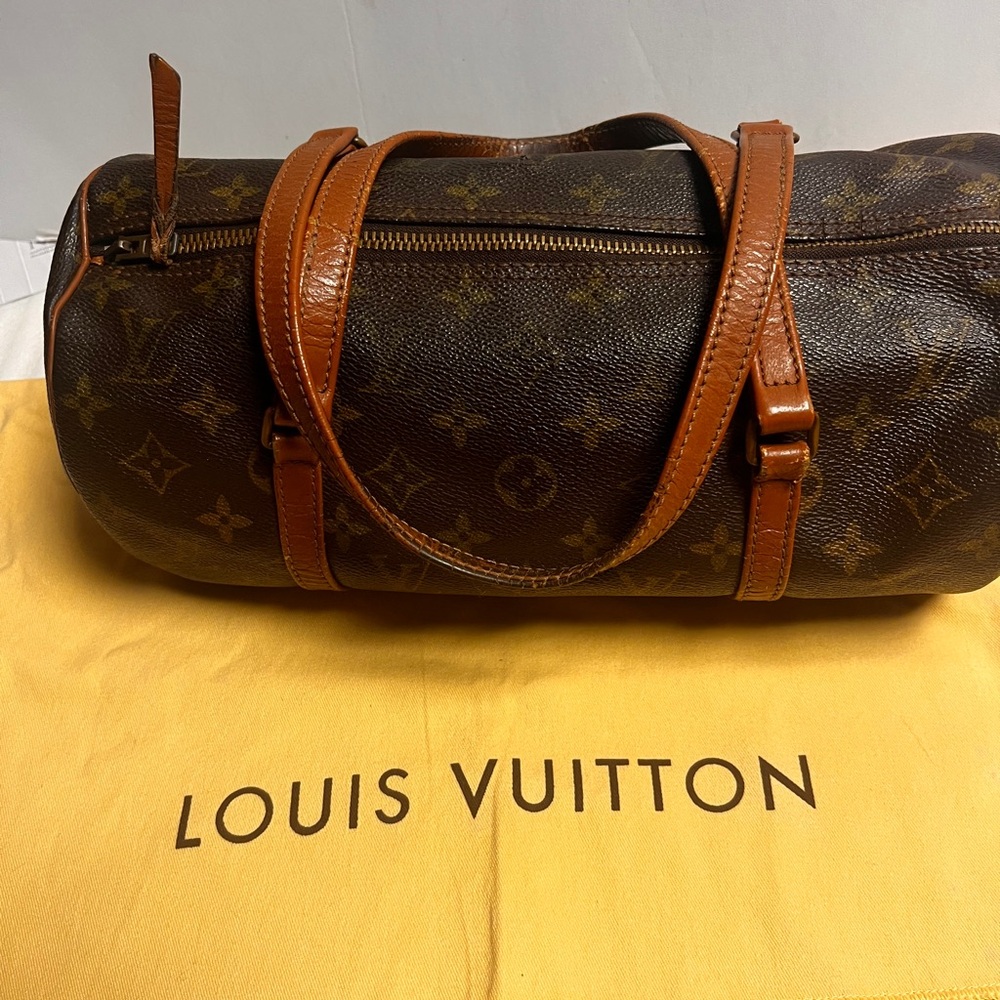 Louis Vuitton Barrel Bag Papillon Bag Log Roller LV Brown and Tan Monogram purse